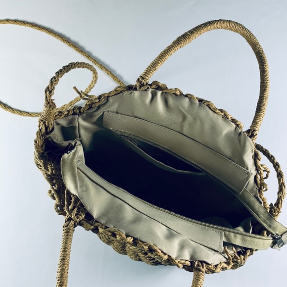 Round straw paper bag - Picture 2 of 5